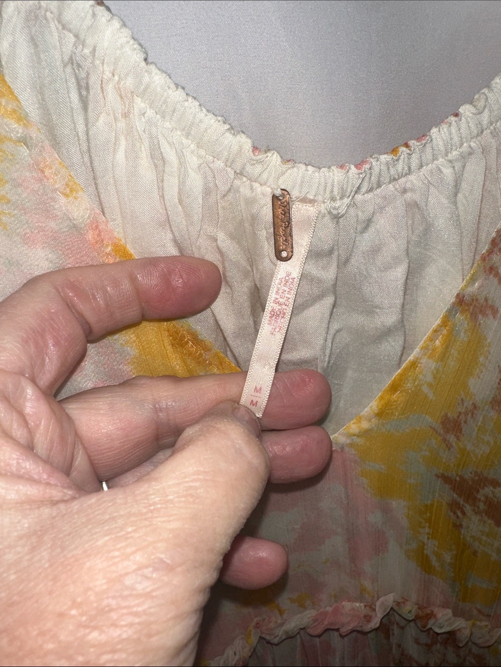 Free People Pink and Yellow Floral Tiered Maxi dress - Picture 3 of 7